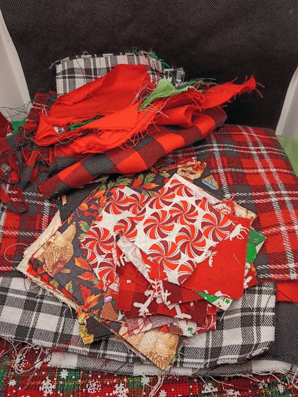 Destashed Christmas Fabrics and Precut Squares